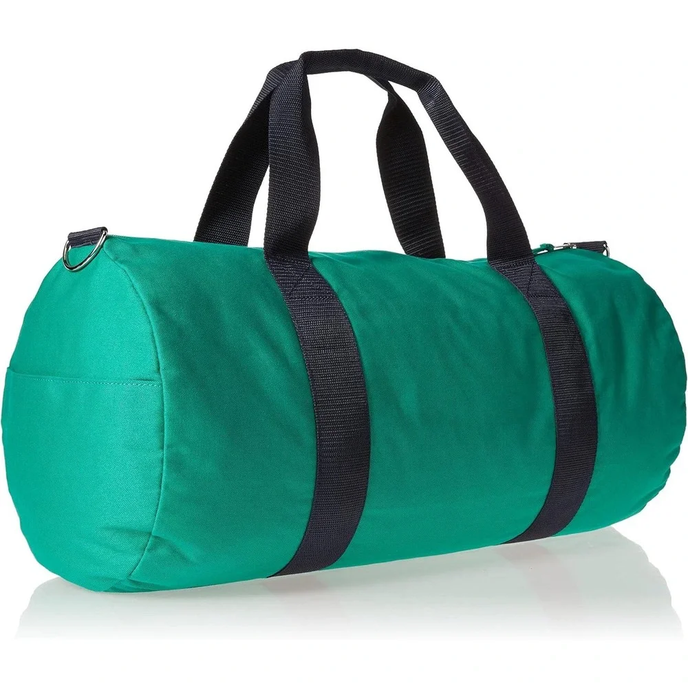 Tommy Hilfiger Duffel Bag Green Navy Trim Logo‎ Stripe Gym Travel Carry On NEW